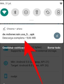 descargar el archivo apk